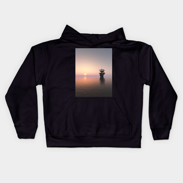 Sunset Sailors 2 Kids Hoodie by Ryan Rad